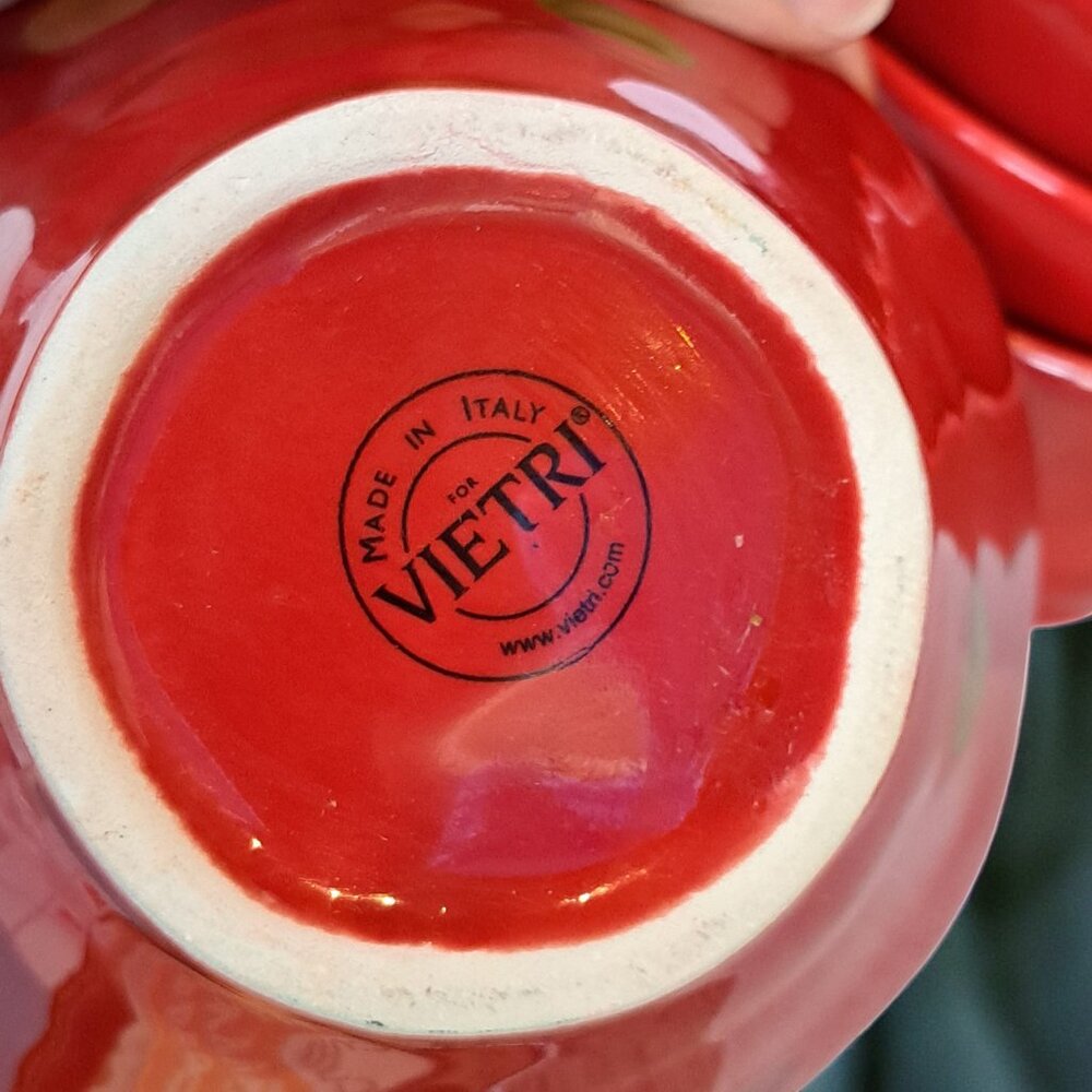 Pallini By Vietri Coupe Cereal BowlSet of 4 Vietri PALLINI HOLIDAY Red Cereal - Picture 3 of 8